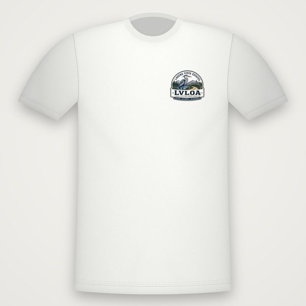 White T-shirt with a small heron logo on the left chest